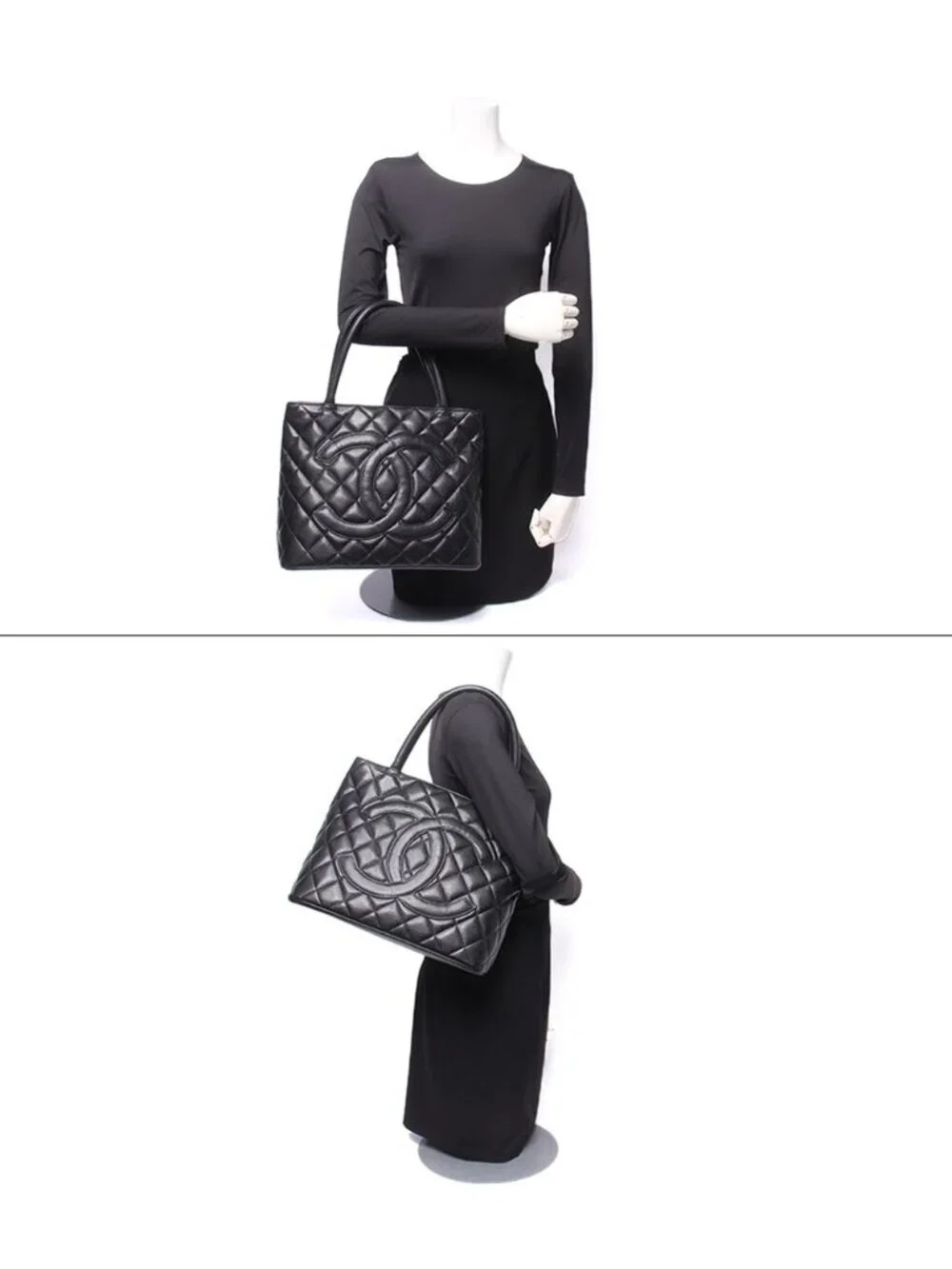 Chanel Tote Shoulder Bag Gold Reissue Caviar Leather